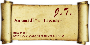 Jeremiás Tivadar névjegykártya