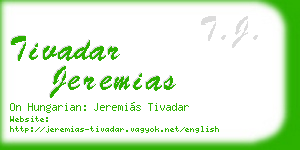 tivadar jeremias business card